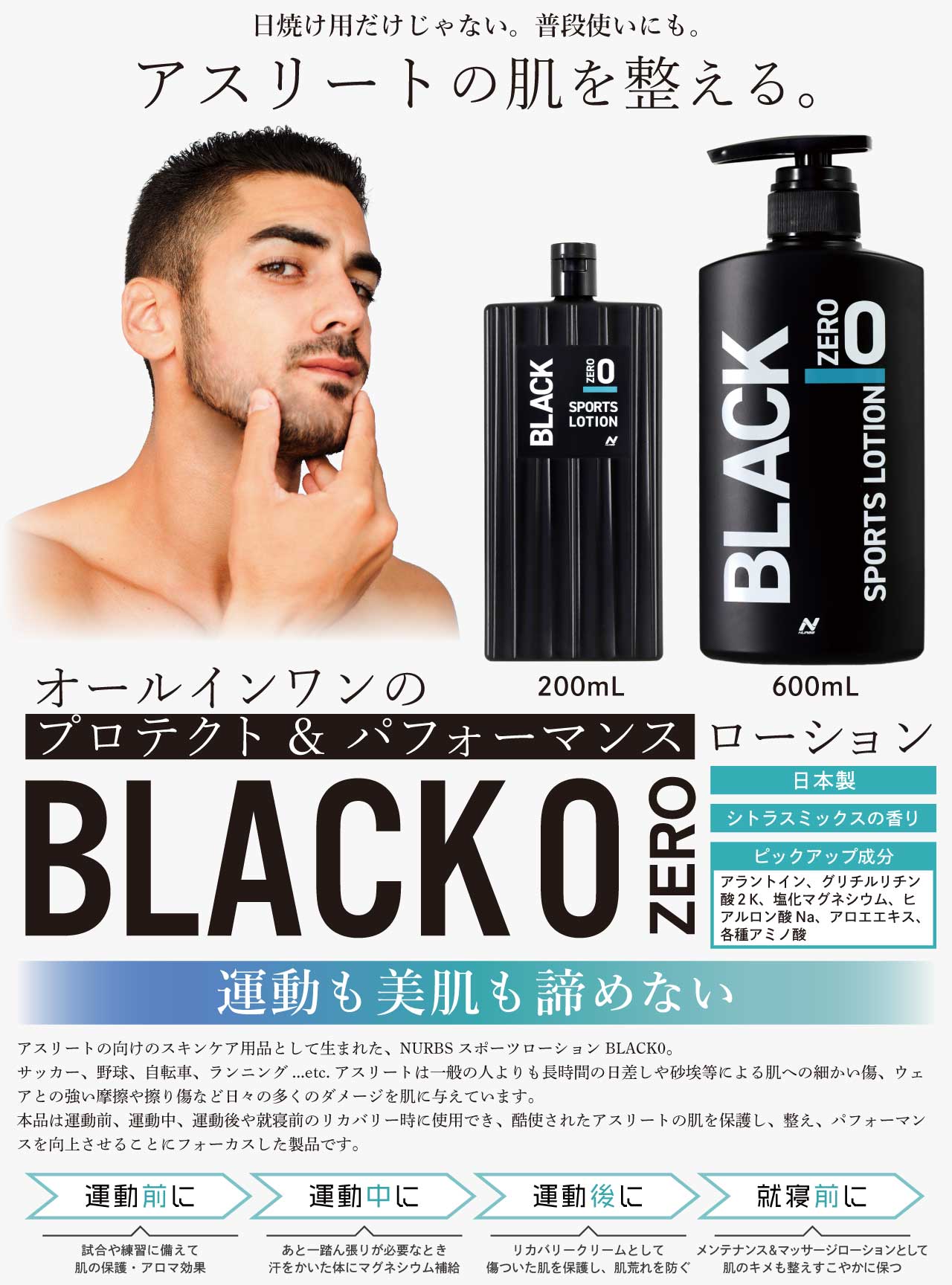 日焼けローション(スポーツローション)ブラック0 説明POP