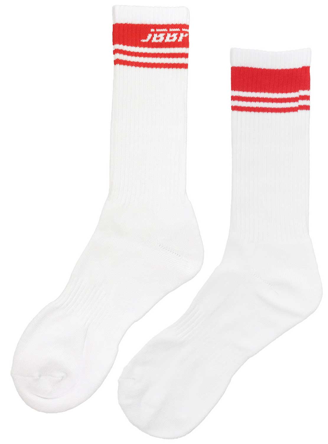 JBBF SOCKS - 白ロング丈 赤ロゴ