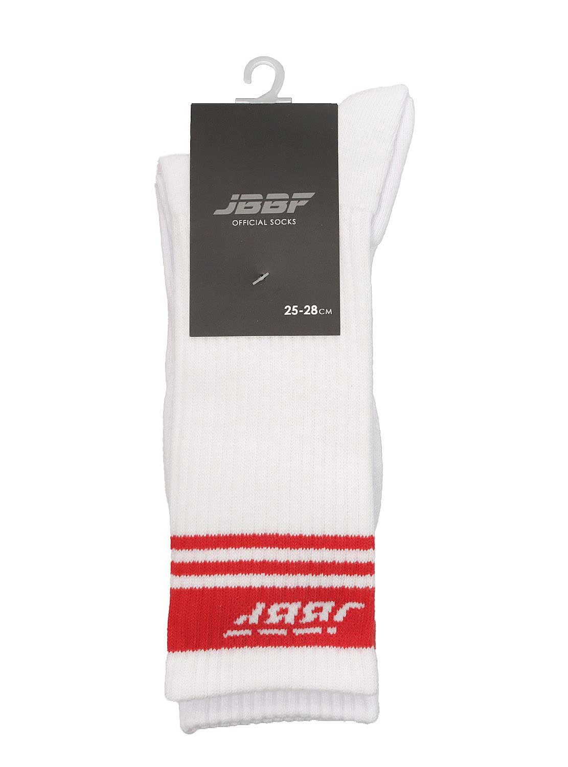 JBBF SOCKS - 白ロング丈 赤ロゴ