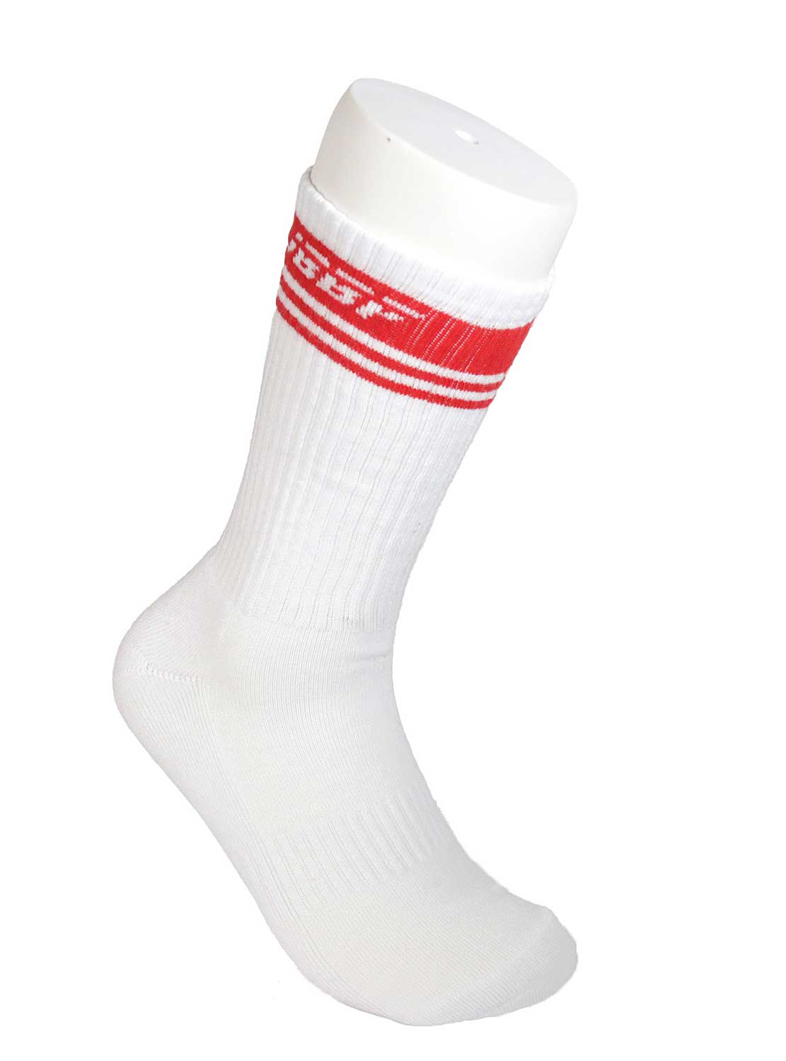 JBBF SOCKS - 白ロング丈 赤ロゴ