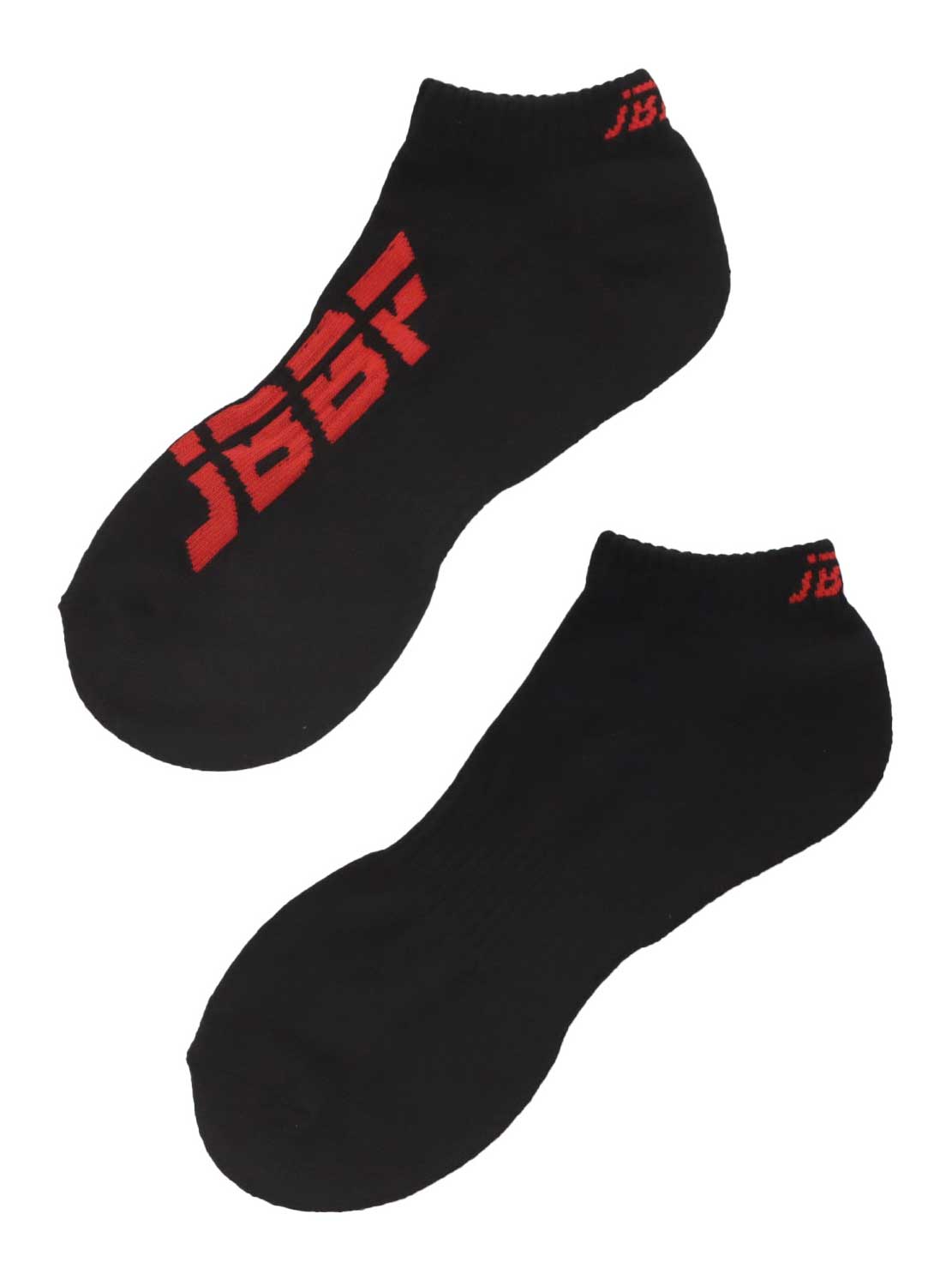 JBBF SOCKS - 黒くるぶし丈 赤ロゴ