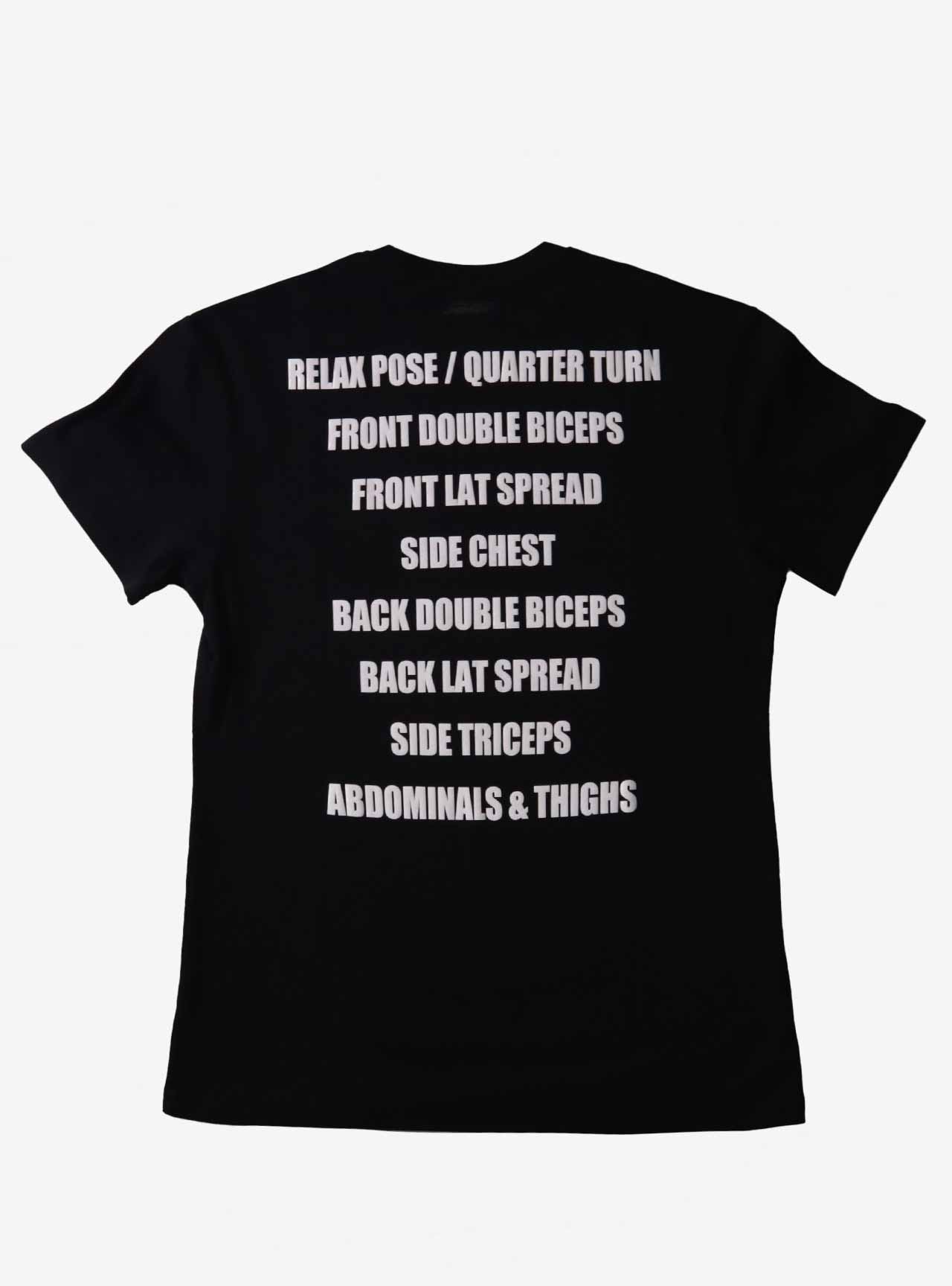 JBBF T-Shirt 黒T 刺繍x背面競技名 白プリント