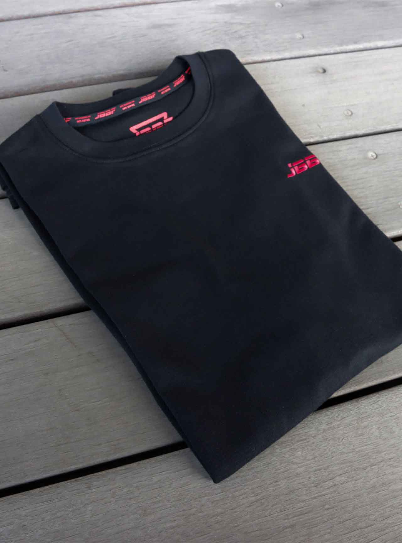 JBBF T-Shirt 黒T 刺繍x背面競技名 白プリント