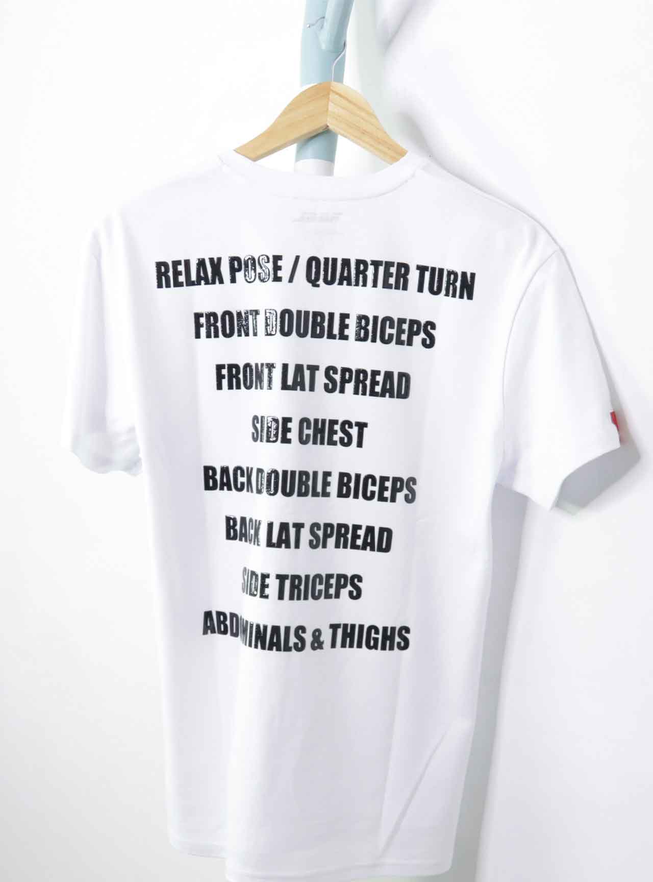 JBBF T-Shirt 白T 刺繍x背面競技名 黒プリント