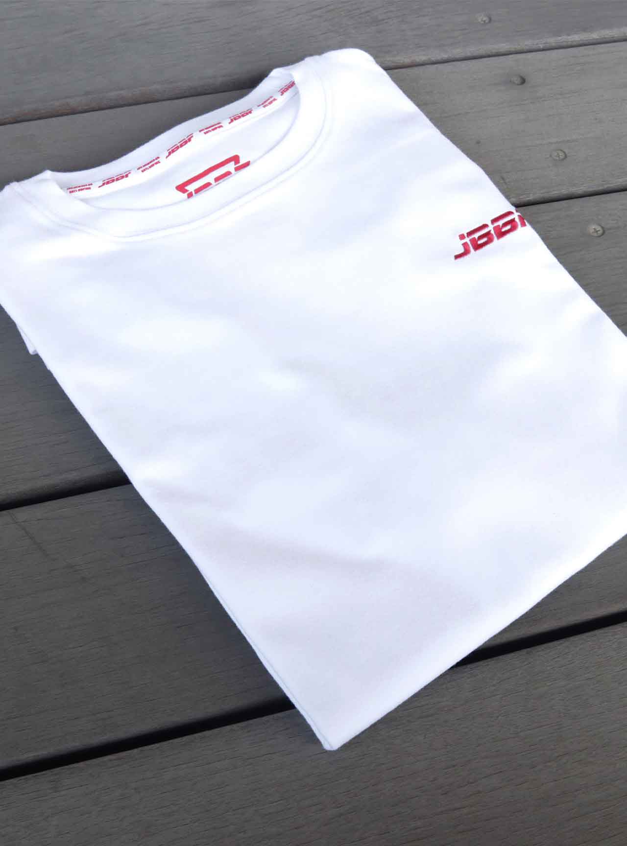 JBBF T-Shirt 白T 刺繍x背面競技名 黒プリント