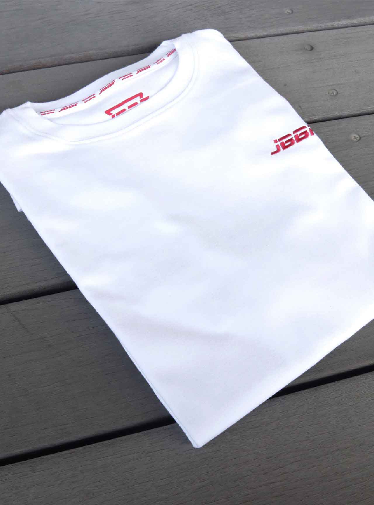 JBBF T-Shirt 白T 刺繍x背面競技名 白プリント