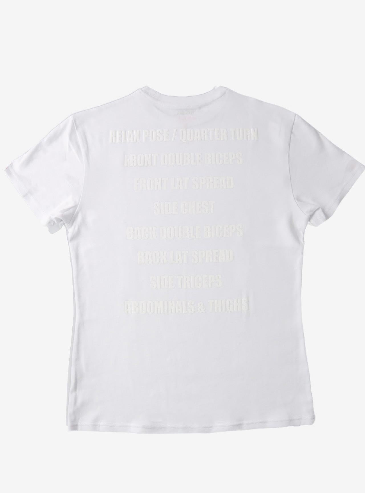 JBBF T-Shirt 白T 刺繍x背面競技名 白プリント