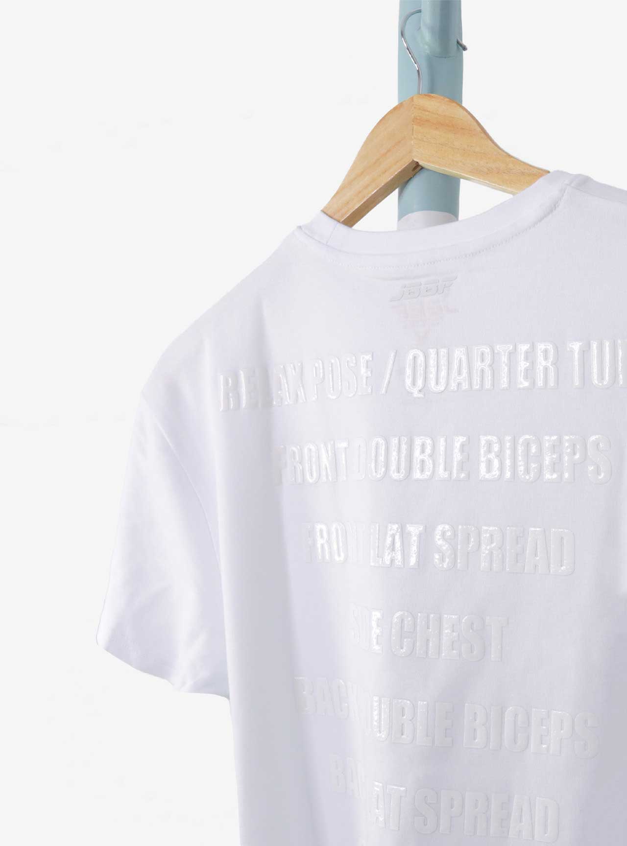 JBBF T-Shirt 白T 刺繍x背面競技名 白プリント