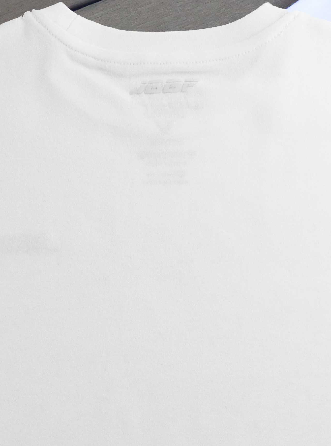 JBBF T-Shirt 白x赤ロゴ刺繍