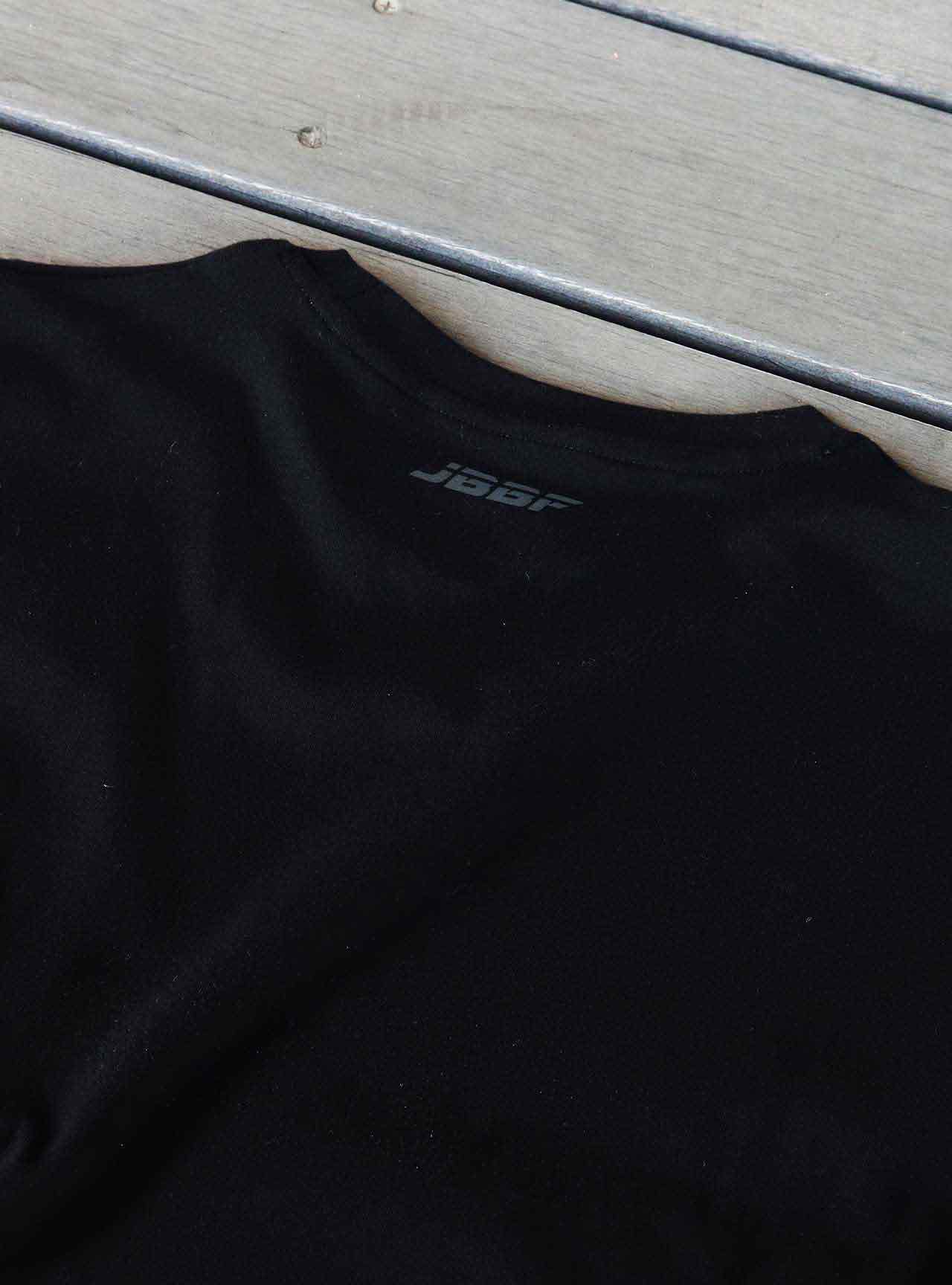 JBBF T-Shirt 黒x赤ロゴ刺繍
