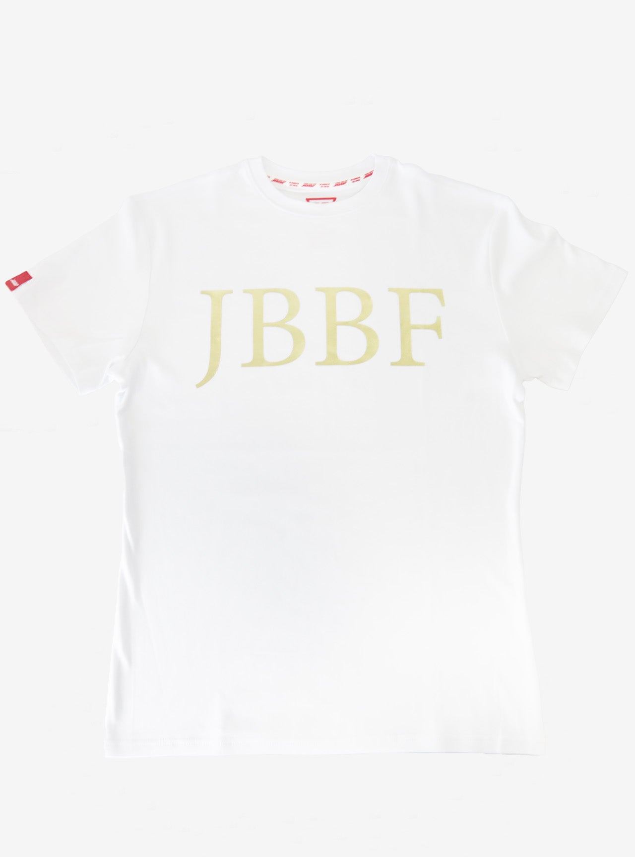 JBBF T-Shirt 白xゴールド泊 ロゴ