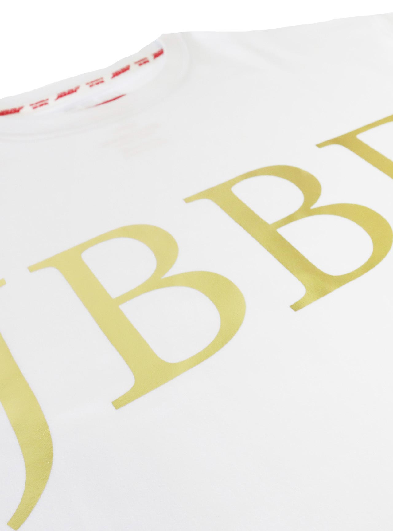 JBBF T-Shirt 白xゴールド泊 ロゴ