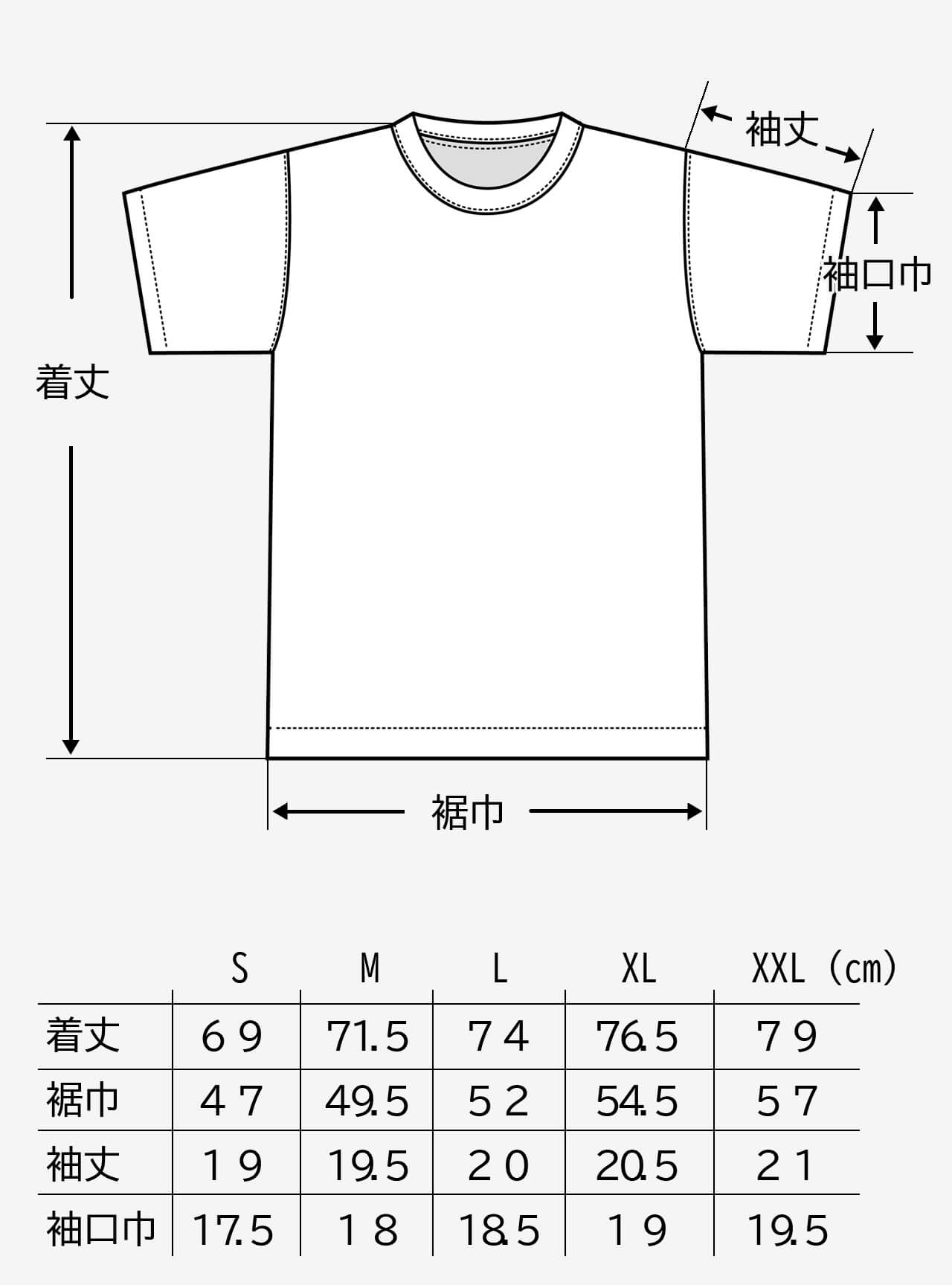 Tシャツ サイズ目安