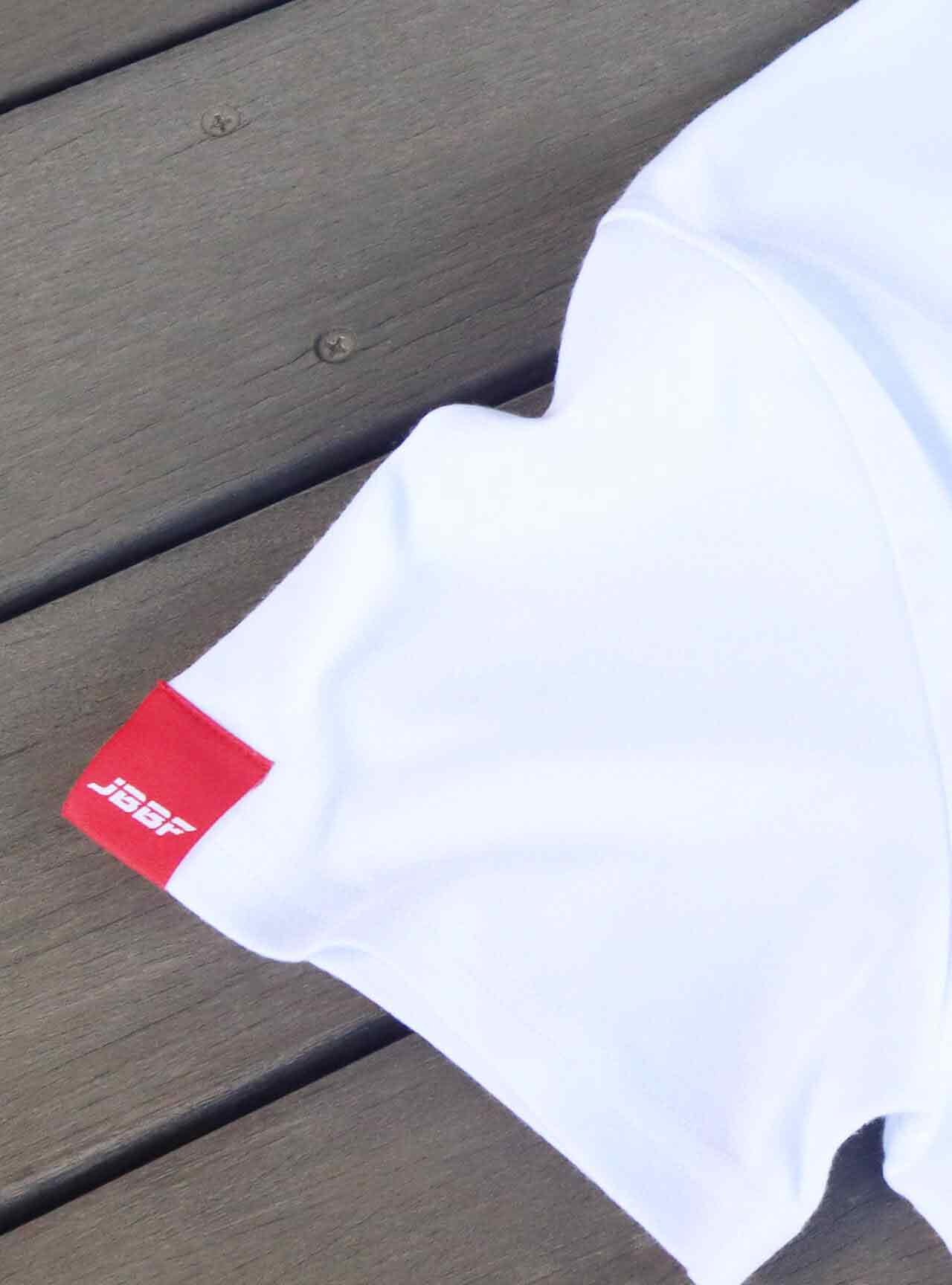 JBBF T-Shirt 白xゴールド泊 ロゴ