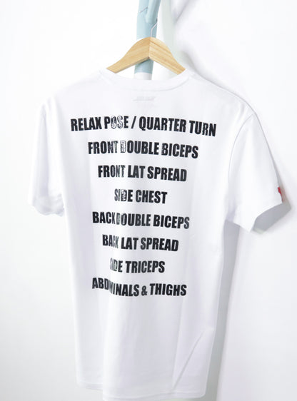 JBBF T-Shirt 白T 刺繍ｘ背面競技名 黒プリント
